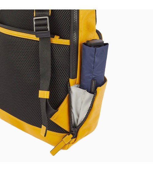 Piquadro Laptop & iPad Backpack - Stylish Black Eco-Leather